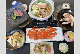 下見で実現!あなぶきツアーオリジナル会席!選べる陶板焼付きかにづくし会席